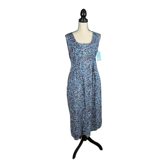 Vintage 90’s Chambray Floral Print Jumper Dress Deadstock New With Tags - Picture 2 of 6